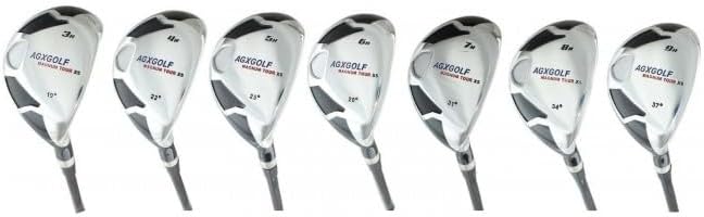 AGX Men's Tour XS Complete Hybrid Game Improvement Stainless Steel Irons Set by AGXGOLF