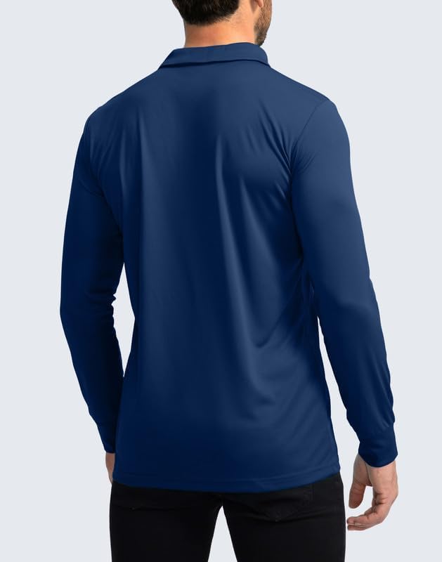Men's Polo Shirt Long Sleeve Golf Shirts Lightweight UPF 50+ Sun Protection - Image 3