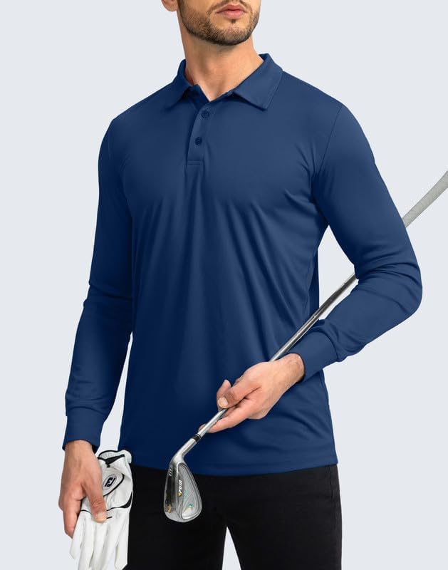 Men's Polo Shirt Long Sleeve Golf Shirts Lightweight UPF 50+ Sun Protection - Image 4