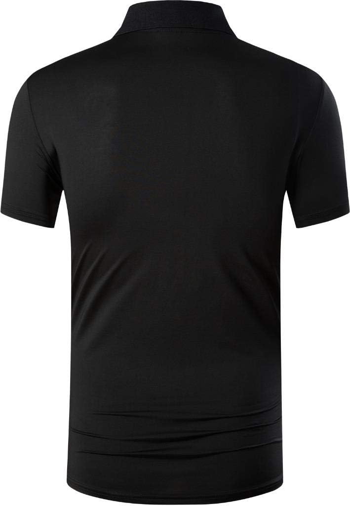 jeansian Men's Sport Outdoor Quick Dry Fit Short Sleeves Polo Tee Shirt Tshirt T-Shirt Tops Golf Tennis Bowling LSL195