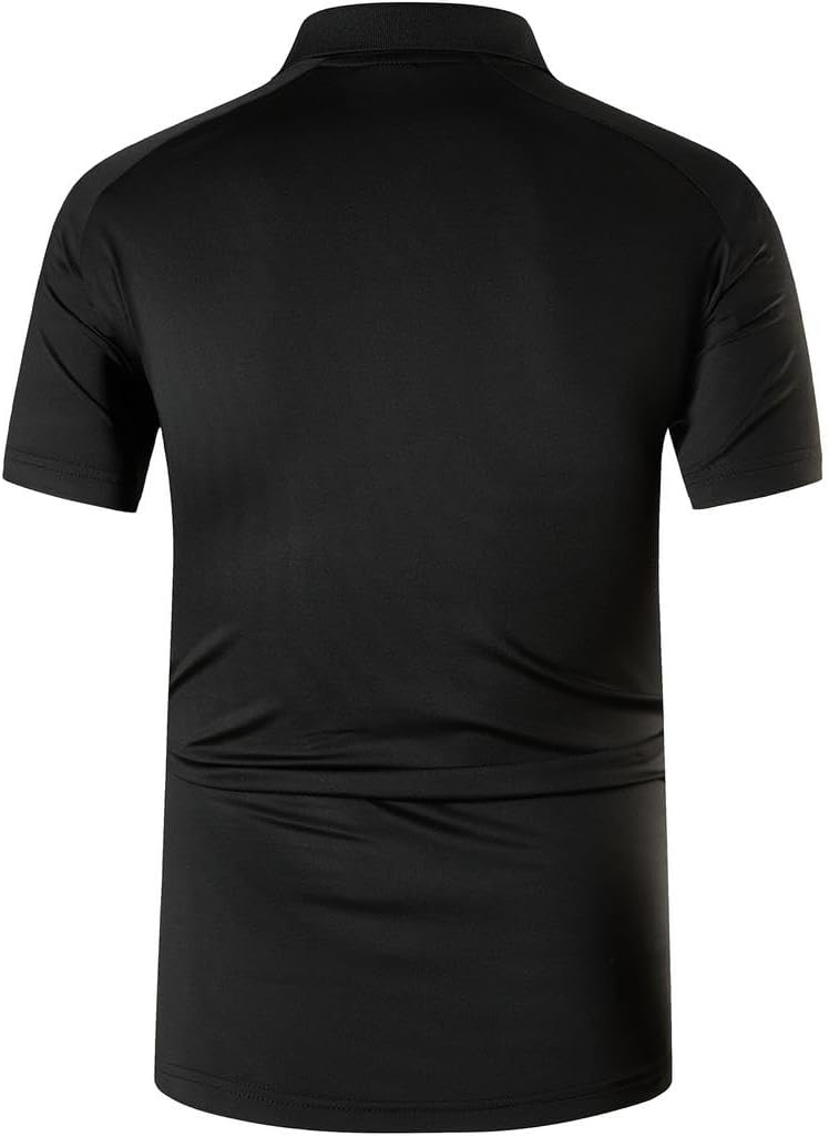 jeansian Men's Sport Outdoor Quick Dry Fit Short Sleeves Polo Tee Shirt Tshirt T-Shirt Tops Golf Tennis Bowling LSL195