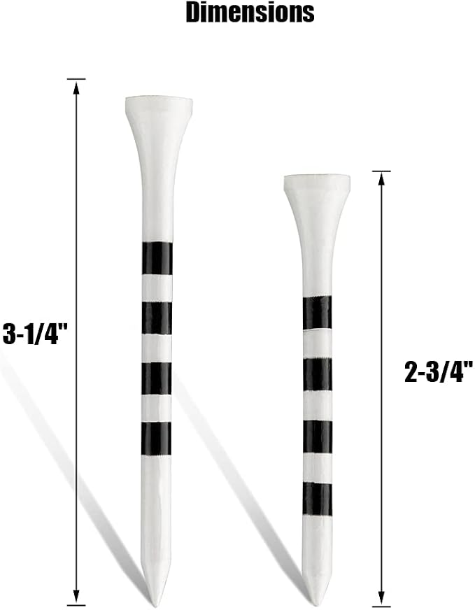 MAZEL Natural Wood/Bamboo Golf Tees 2 3/4 Inch & 3 1/4 Inch, Pack 50 or 120 - Image 3