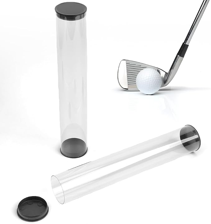 2 Pack Clear Tube Golf Ball Storage Case, Golf Barrel Clear Tubes, Portable by Unknown