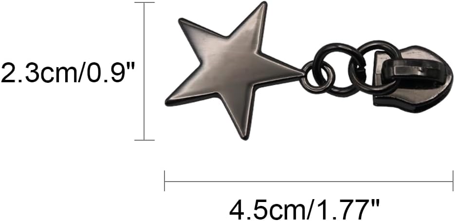 HOLSHUN #5 Zipper Sliders Zipper Pull 30pcs Bulk Heavy Duty Metal Gunmetal Pulls for #5 Nylon Coil Zippers Replacement Luxury Bag Hardware Luggage & DIY Craft Supplies Star