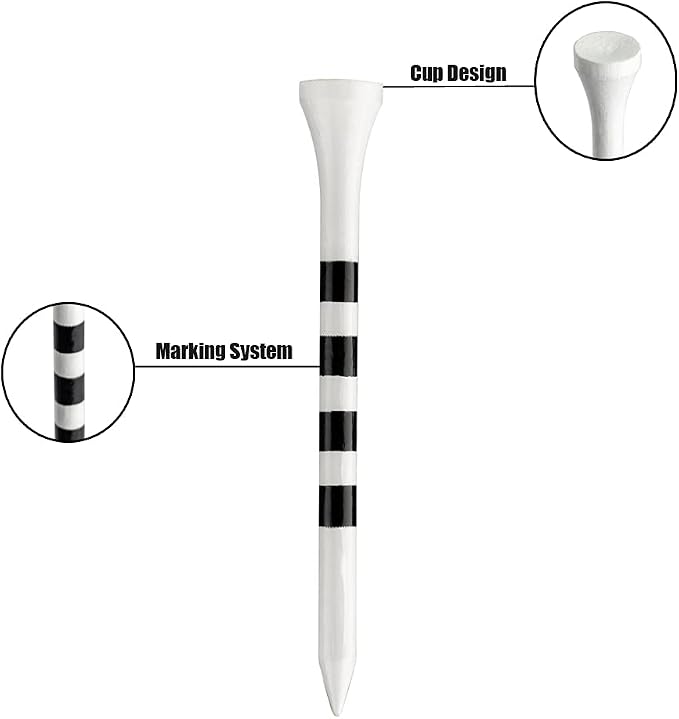 MAZEL Natural Wood/Bamboo Golf Tees 2 3/4 Inch & 3 1/4 Inch, Pack 50 or 120 - Image 5