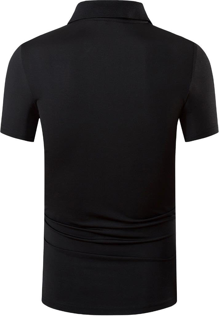 jeansian Men's Sport Outdoor Quick Dry Fit Short Sleeves Polo Tee Shirt Tshirt T-Shirt Tops Golf Tennis Bowling LSL195