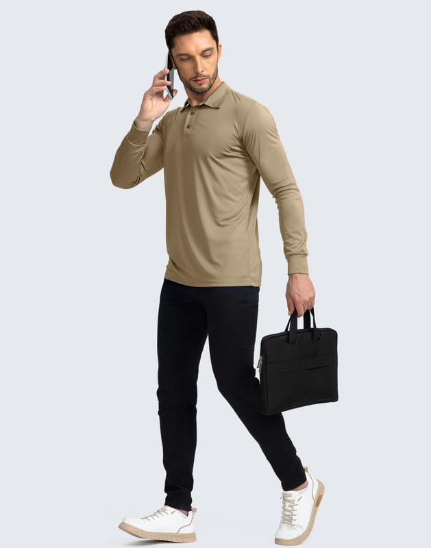 Men's Polo Shirt Long Sleeve Golf Shirts Lightweight UPF 50+ Sun Protection - Image 6
