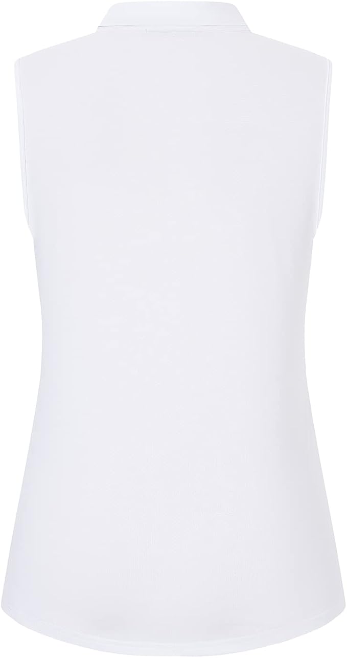 Womens Sleeveless Golf Polo Shirts Lightweight Tennis Sport Tops - Image 2