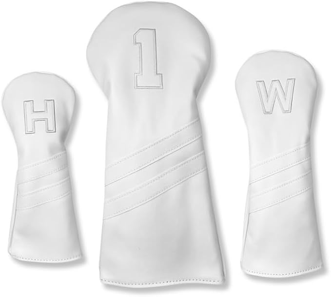 Vintage Golf Club Head Covers – 3 Pack Set – Premium Classic PU Leather – Fits - Image 2