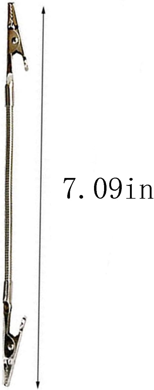 10-Pack Double-Headed Alligator Clip Holders Bendable Flexible Arms for Office Memos, Photos & DIY | Metal Double-Sided Design with Mini Prongs | 7.1 Inch Long Display Organizer