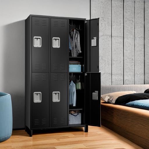 METAN Metal Locker for School Office Gym Bedroom, 6 Doors Steel Storage Locker - Image 5