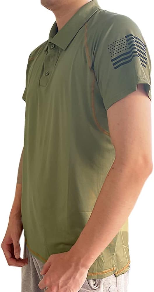 HARGLESMAN Men's 1776 Independence Day American Flag Short Sleeve Polo Golft - Image 3