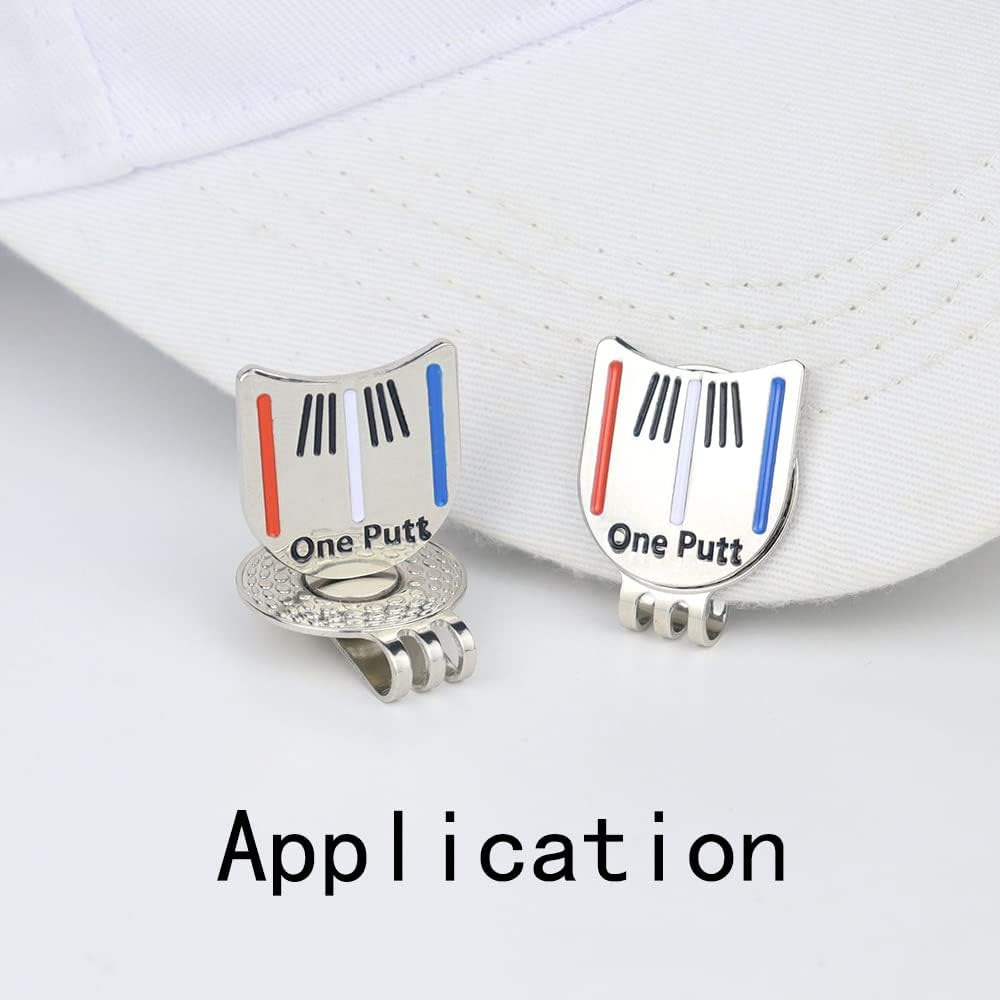 2 Pack Golf Putting Alignment Tool Golf Ball Marker Putting Putt Alignment Aiming Tool Ball Marker Metal Magnetic Hat Clip Golf Ball Marker