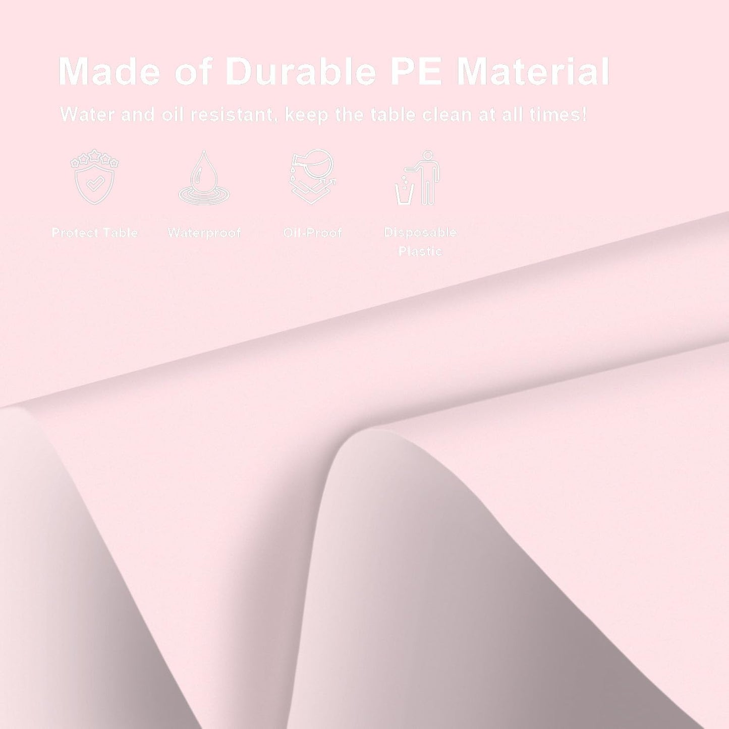 12 Pack Round Disposable Pink Tablecloth, Pink Plastic Table Cloths for Parties Disposable, 84x84 in Waterproof Camping Tablecloth for Birthday Party Baby Shower Picnic School