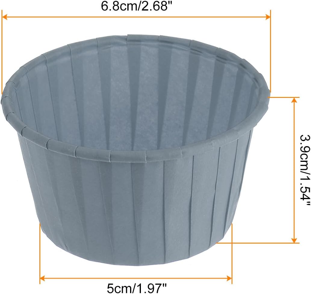 HARFINGTON 150Pcs Cupcake Baking Cups 3.5oz Standard Size Paper Cupcake Liners Greaseproof Wrappers Disposable for Wedding Birthdays Christmas Dessert, Grey Blue