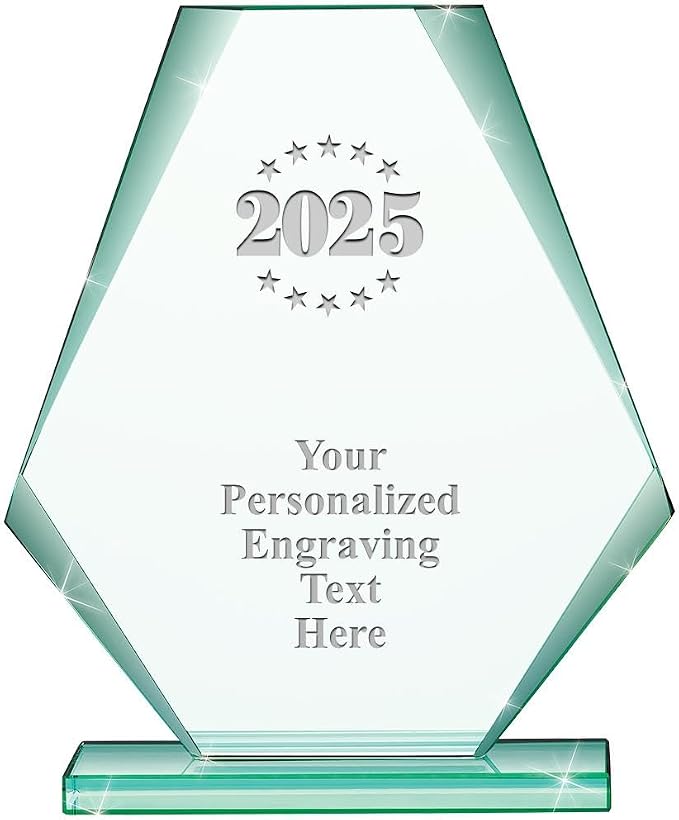 6" Jade Pyramid Crystal Award by CrownAwards
