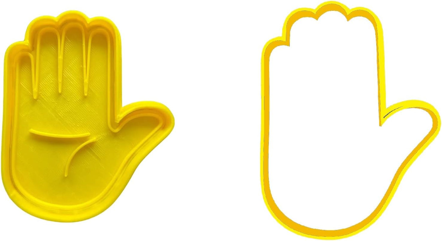 10cm Hand Sign - Stop Cookie Cutter and Matching Embosser for Cookies Biscuits Clay Baking Decoration