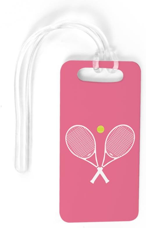 ChalkTalkSPORTS Tennis Luggage & Bag Tag | Crossed Tennis Rackets | Custom Info by ChalkTalkSPORTS