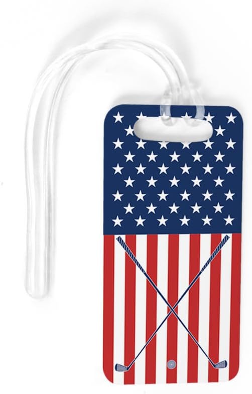 ChalkTalkSPORTS Golf Luggage & Bag Tag | USA Golfer | Custom Info on Back | by ChalkTalkSPORTS