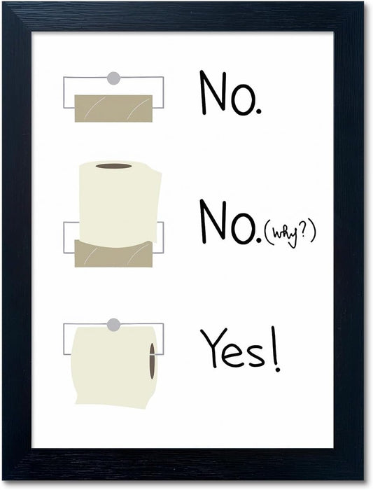 Bathroom Picture Wall Decor, Toilet Paper Bathroom Rule Wall Art, Bathroom Sign, Bahtoom Quote Paintings for Wall