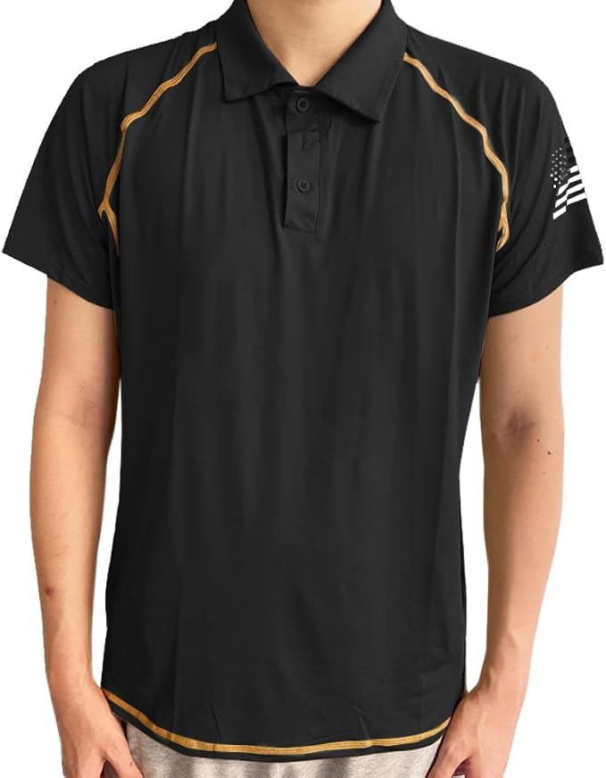 HARGLESMAN Men's 1776 Independence Day American Flag Short Sleeve Polo Golft - Image 5