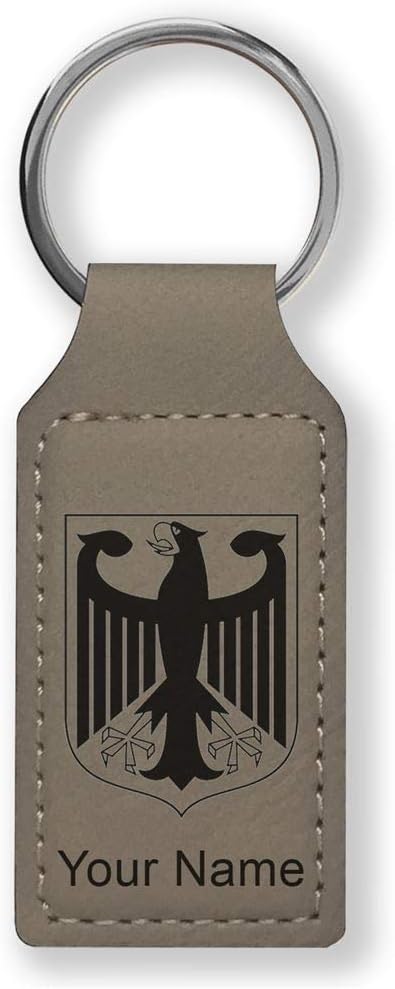 LaserGram Rectangle Keychain, Coat of Arms Germany, Personalized Engraving by LaserGramCustomEngravedGifts