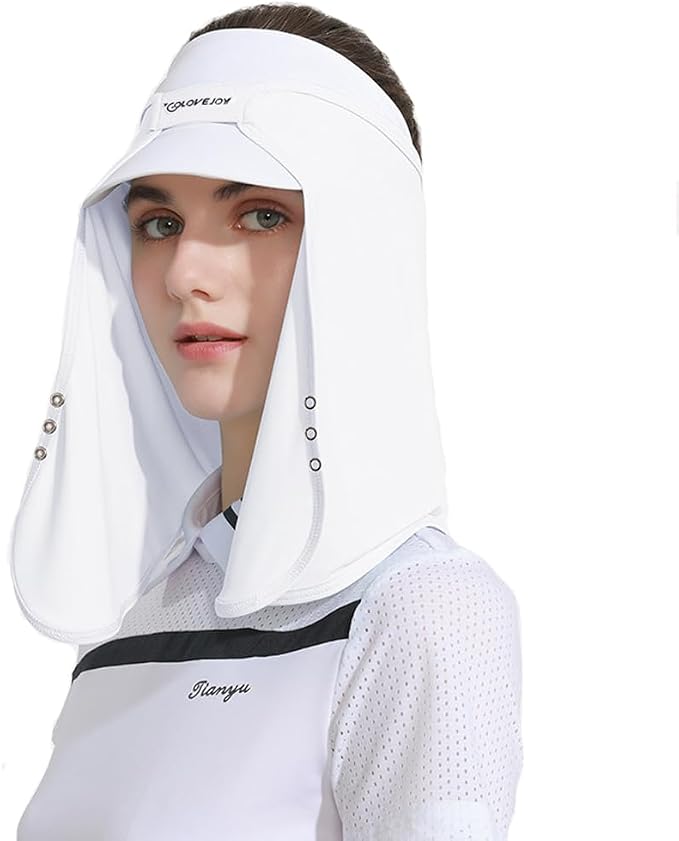 Unisex Sun Protection Golf Neck Shade Cap Drape UPF 50+ Cooling Face Covering by Tangjun