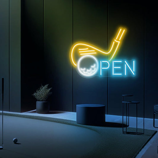 Golf Neon Sign (LARGE - 24x18.5'') Golf Open Led Sign Golf Led Light Personalized Golf Golf Wall Art Custom Golf Neon Sign Golf Wall Decors Golf Open Gifts (24"x18.5")
