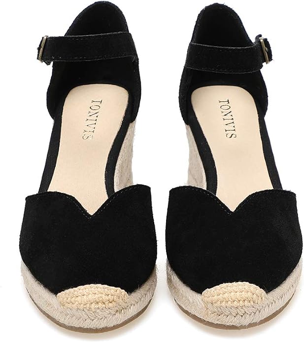 Platform Wedges Sandals for Women, Ankle-Strap, Cap Toe, Summer Espadrilles - Image 6