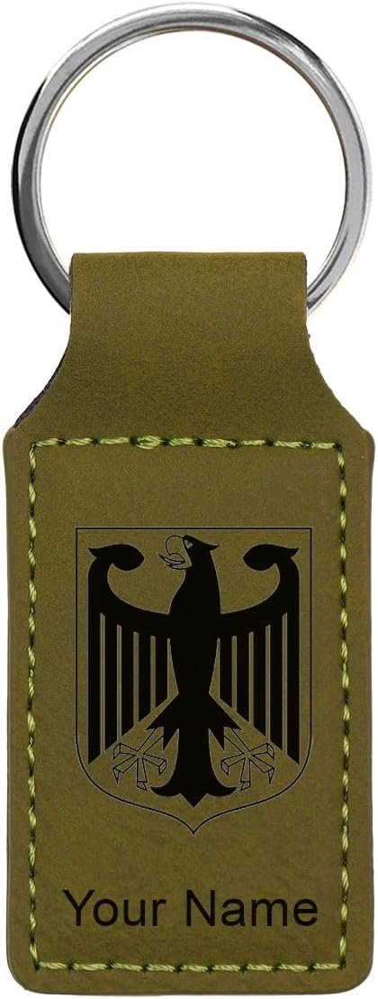 LaserGram Rectangle Keychain, Coat of Arms Germany, Personalized Engraving by LaserGramCustomEngravedGifts