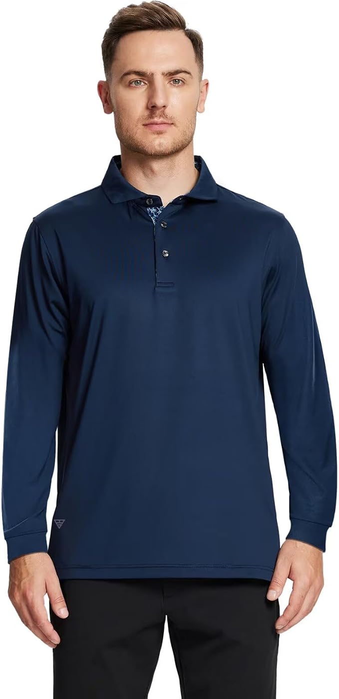 Mens Polo Shirts Short and Long Sleeve Casual Solid Stylish Dry Fit Performance - Image 3