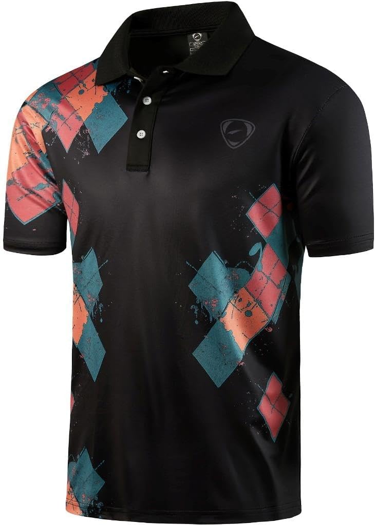 jeansian Men's Sport Outdoor Quick Dry Fit Short Sleeves Polo Tee Shirt Tshirt T-Shirt Tops Golf Tennis Bowling LSL195