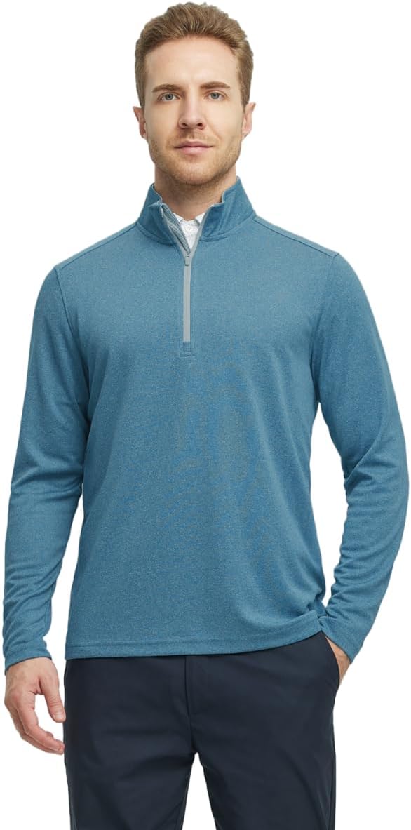 M MAELREG Quarter Zip Golf Pullover Men Dry Fit Long Sleeve Performance Wicking - Image 2