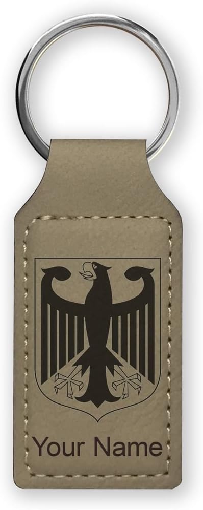 LaserGram Rectangle Keychain, Coat of Arms Germany, Personalized Engraving by LaserGramCustomEngravedGifts