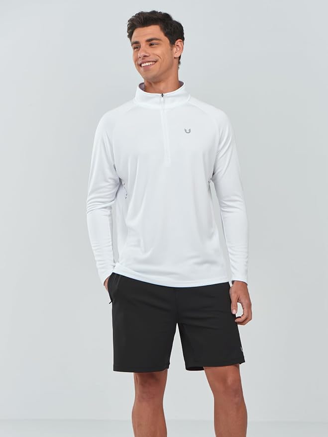 NORTHYARD Quarter Zip Pullover Men Running Shirt Long Sleeve Moisture Wicking - Image 3