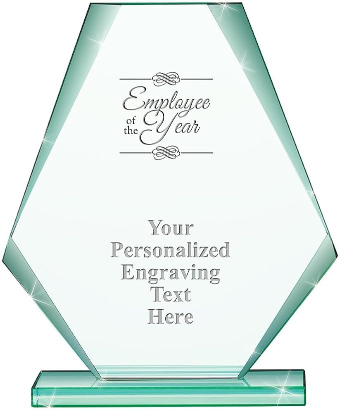 6" Jade Pyramid Crystal Award by CrownAwards