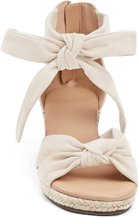 LAICIGO Womens Espadrilles Wedge Sandals Back Zipper Closure Open Toe Platform - Image 5