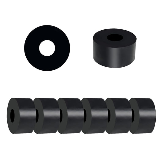 8Pcs Rubber Spacers, 1'' OD x 3/8'' ID x 0.5'' Thickness Thick Rubber Washers Black Round Vibration Isolation Bushings for Bolts, Car, Boat, Home (1'' OD x 3/8'' ID x 0.5'' Thickness)