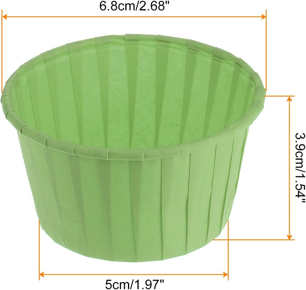 HARFINGTON 100Pcs Cupcake Baking Cups 3.5oz Standard Size Paper Cupcake Liners Greaseproof Wrapper Disposable for Wedding Birthdays Christmas Dessert Light Green