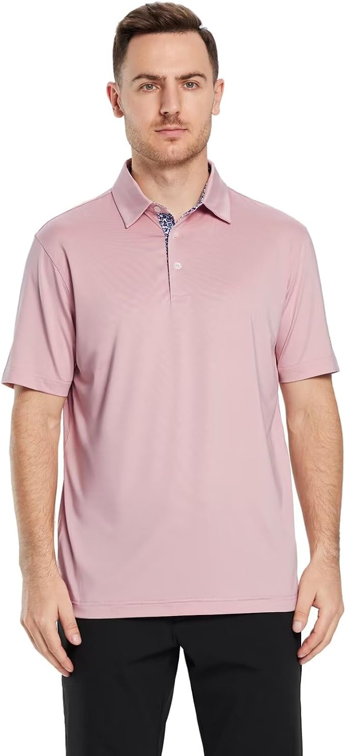 Mens Polo Shirts Short and Long Sleeve Casual Solid Stylish Dry Fit Performance - Image 2