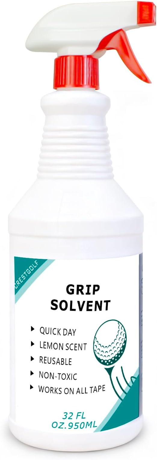 Crestgolf Professional Golf Grip Solvent 32 OZ Solvent Light &Mild Lemon Scent by Crestgolf