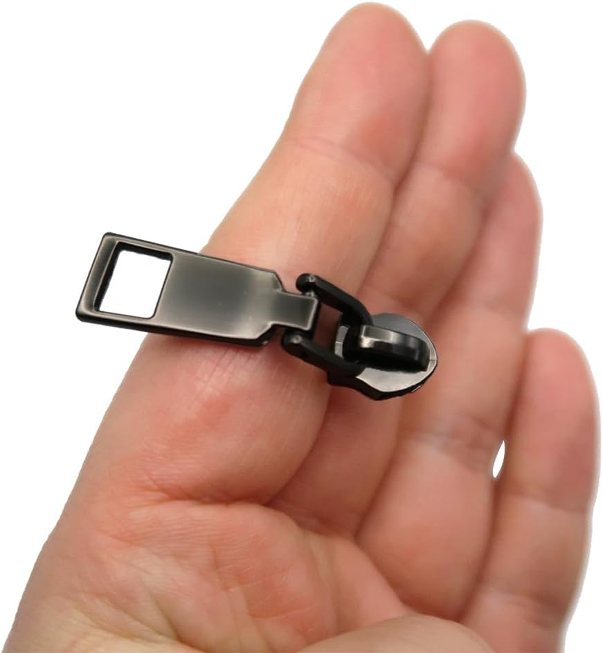 HOLSHUN #5 Zipper Sliders Zipper Pull 30pcs Bulk Heavy Duty Metal Gunmetal Pulls for #5 Nylon Coil Zippers Replacement Luxury Bag Hardware Luggage & DIY Craft Supplies