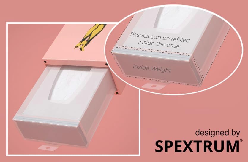 Flying Skirt® Tissue Box - The Original Award-Winning Lady Skirt Design, Resin Pop Art, Weighted Metal Base, Made in Korea, Premium Gifts & Novelty Home Decor by Spextrum (Pink)