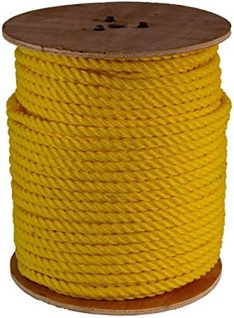 GWP 3/8" x 600' 3 Strand Yellow Polypropylene Rope (2,430 lbs. Tensile Strength) Various Sizes in Listing