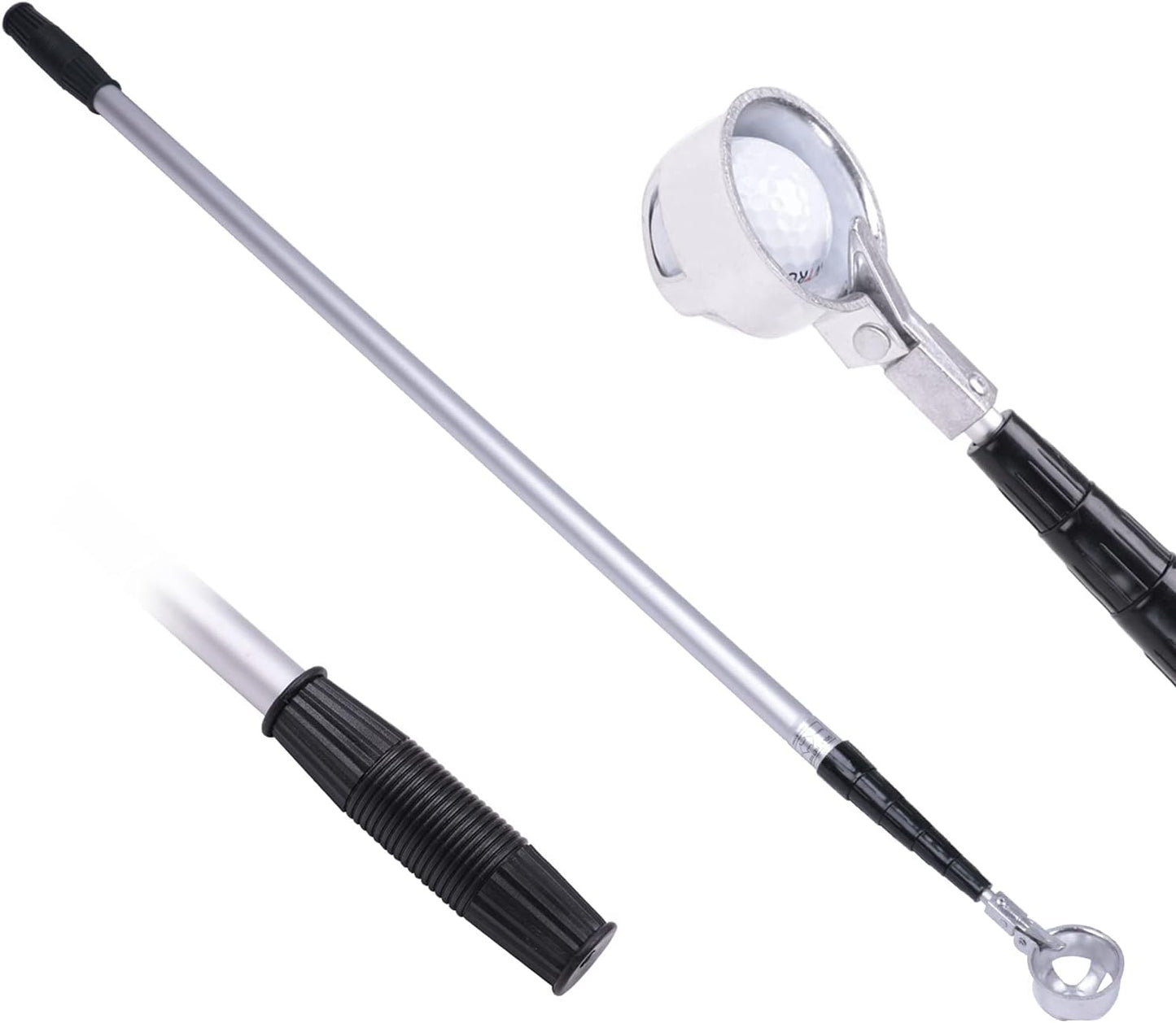 HOW TRUE Golf Ball Retriever, 15ft 18ft Aluminum Alloy Golf Ball Retriever for Water Telescopic Golf Ball Picker Upper, Golf Accessories for Men