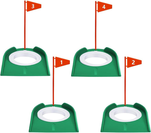 4 PCS Golf Putting Cup Golf Hole Training,Suitable for Teenagers and Adults Hole Training with Plastic Flags Putting Cup,Used for Indoor and Outdoor Practice.