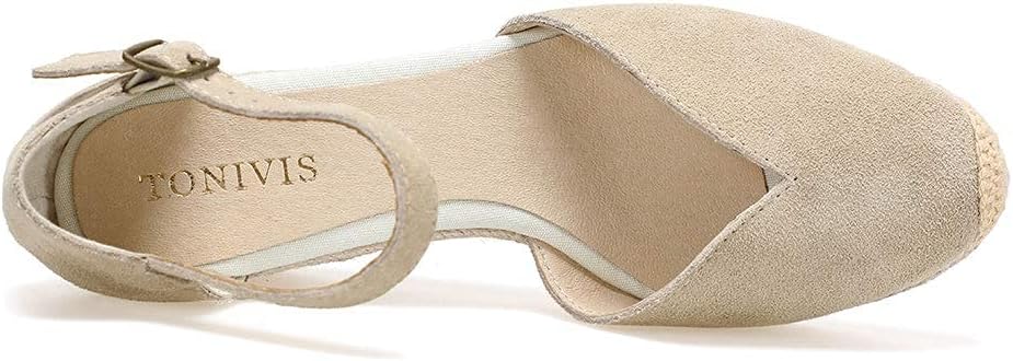 Platform Wedges Sandals for Women, Ankle-Strap, Cap Toe, Summer Espadrilles - Image 5