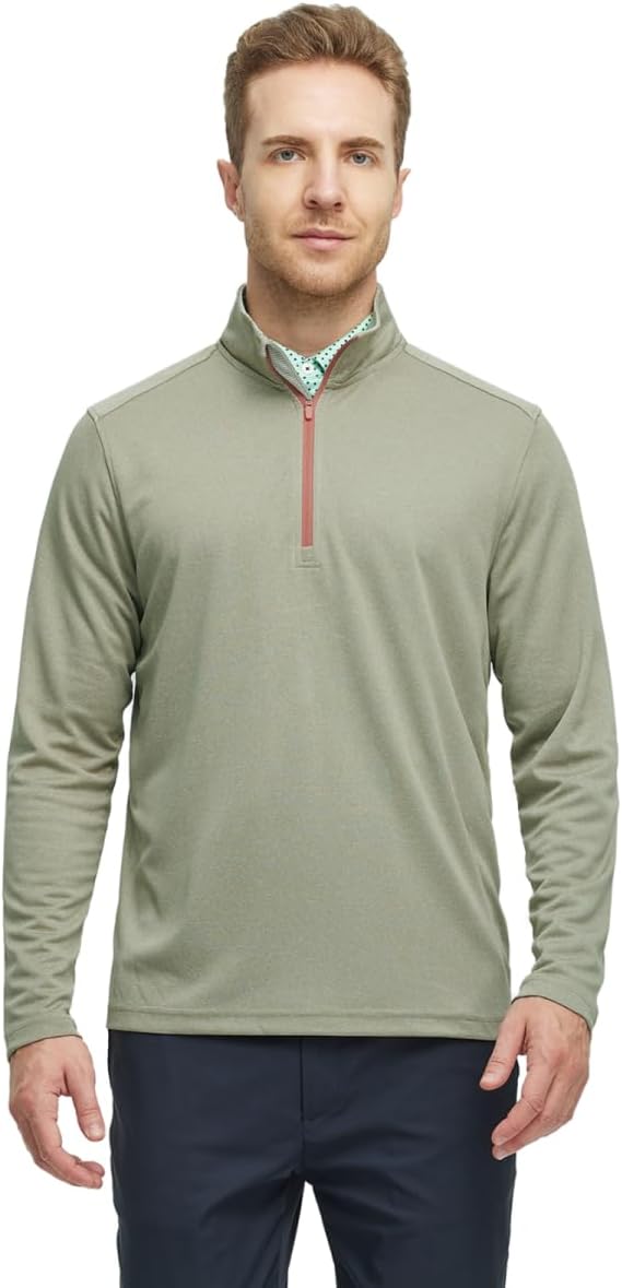 M MAELREG Quarter Zip Golf Pullover Men Dry Fit Long Sleeve Performance Wicking - Image 2