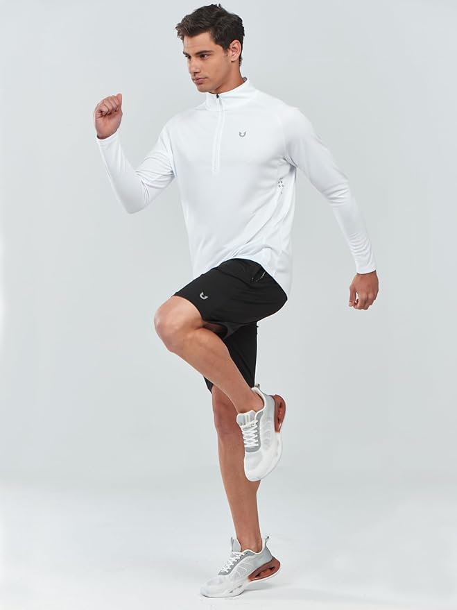 NORTHYARD Quarter Zip Pullover Men Running Shirt Long Sleeve Moisture Wicking - Image 6
