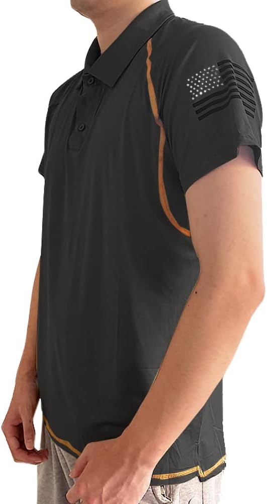 HARGLESMAN Men's 1776 Independence Day American Flag Short Sleeve Polo Golft - Image 3